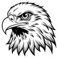 Bold eagle head illustration, monochrome detailed vector design Royalty Free Stock Photo
