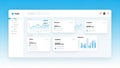 Digital Dashboard Interface Displaying Financial Analytics and User Data with Charts Keywords: dashboard, interface Royalty Free Stock Photo