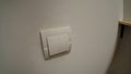Modern White Double Electrical Wall Switch in Home Royalty Free Stock Photo