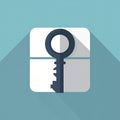Modern Security Key Flat Design Icon Royalty Free Stock Photo