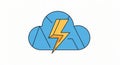 Cloud with Lightning Bolt Icon for Weather and Technology Royalty Free Stock Photo