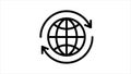 global digital sync globe icon representing international data transfer and web connection Royalty Free Stock Photo