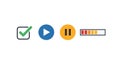 Set of Media Player Icons and Progress Bar Royalty Free Stock Photo