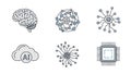 Artificial Intelligence and Technology Icons Set Royalty Free Stock Photo
