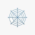 Blue Spiderweb Network Icon Illustration Royalty Free Stock Photo