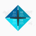 Modern 4 Step Infographic Diagram with World Map Background Royalty Free Stock Photo