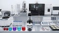 Laboratory Equipment Microscope, Centrifuge, and Scientific Instruments Royalty Free Stock Photo