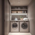 Clean, Modern Laundry Room Ready for Business