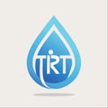 Modern TRT Monogram with Water Drop Icon Royalty Free Stock Photo