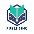 A clean and modern logo designed for a prestigious public library, featuring symbolic elements representing knowledge and