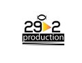 Modern 29 2 production logo with play button symbol isolated on white background Royalty Free Stock Photo