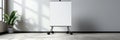 A clean modern mockup of a blank whiteboard on a wheeled stand perfect for showcasing presentations brainstorming ideas or Royalty Free Stock Photo