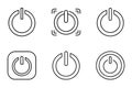 Power Button Icon Set in Line Art Vector Modern On Off and Control Symbols Royalty Free Stock Photo