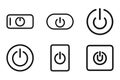 Power Button Icon Set in Line Art Vector Modern On Off and Control Symbols Royalty Free Stock Photo