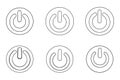 Power Button Icon Set in Line Art Vector Modern On Off and Control Symbols Royalty Free Stock Photo