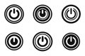 Power Button Icon Set in Line Art Vector Modern On Off and Control Symbols Royalty Free Stock Photo