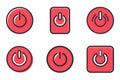 Power Button Icon Set in Line Art Vector Modern On Off and Control Symbols Royalty Free Stock Photo