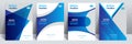 Gradient Blue Annual Report Catalog Cover Design template Concept adept to Multipurpose Project.