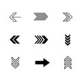 Set of direction arrows flat design vector illustration Royalty Free Stock Photo