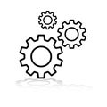 Simple vector flat settings gear icon. Setting gear icon. Royalty Free Stock Photo