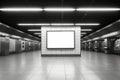 Clean and modern subway station banner featuring blank LCD screen Royalty Free Stock Photo