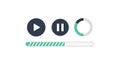 Play, Pause, Loading and Progress Icons Royalty Free Stock Photo