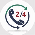 24Hour Customer Support Service Icon Royalty Free Stock Photo
