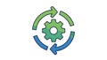Process Cycle Gear Icon with Circular Arrows Royalty Free Stock Photo