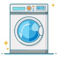 Clean and Modern Washing Machine, Isolated Cartoon Illustration Royalty Free Stock Photo