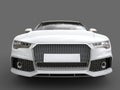 Clean modern white business car - front view closeup shot Royalty Free Stock Photo