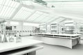 Clean modern white laboratory interior