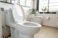 White toilet bowl in modern bathroom Royalty Free Stock Photo