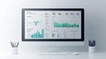 Immersive data visualization on a modern desktop screen for detailed analysis Royalty Free Stock Photo