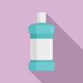 Clean mouthwash icon flat vector. Dental wash