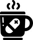 Clean mug silhouette vector with white background.