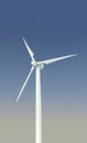 Vertical size. Clean natural alternative energy. Wind turbine at blue sky