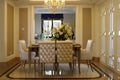 Clean and neat family dining room of a window Royalty Free Stock Photo