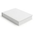 A clean and neatly arranged stack of white printer paper on a flat surface isolated on white background Royalty Free Stock Photo