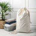 Neutral laundry bag no details Royalty Free Stock Photo
