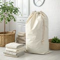 Neutral laundry bag no details Royalty Free Stock Photo