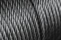 Clean new steel cable steel wire or steel rope, rope sling drum Royalty Free Stock Photo