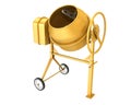 Clean new yellow concrete mixer