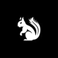 Squirrel - black and white vector illustration Royalty Free Stock Photo