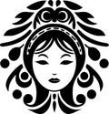 Boho - black and white vector illustration Royalty Free Stock Photo