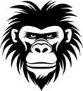 Baboon - black and white vector illustration Royalty Free Stock Photo
