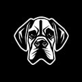 Boxer dog - black and white isolated icon - vector illustration Royalty Free Stock Photo