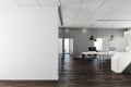 Clean office with empty wall