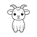 Clean outline drawing of a goat minimalistic design for coloring page Royalty Free Stock Photo