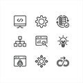 Software Development, Data Analytics, and Automation Line Icons Set Royalty Free Stock Photo