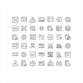 AI, Coding, System Settings and Analytics Outline Icons Set Royalty Free Stock Photo